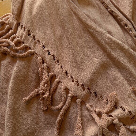 Aya Sacred Wear Boho Kimono Cover Wide Sleeve Cape Tassel Organic Sustainable - Picture 3 of 8